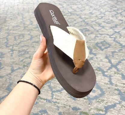 Corky's Ivory Flower Emboss Summer Break Sandals - Macoma Boutique304 Sandals