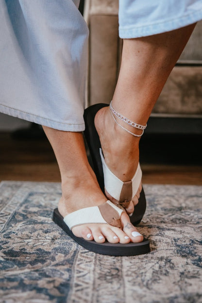 Corky's Ivory Flower Emboss Summer Break Sandals - Macoma Boutique304 Sandals