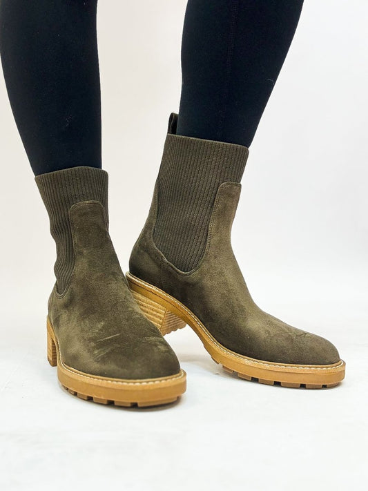 Corky's Khaki Faux Suede Goodness Gracious Boots FINAL SALE - Macoma Boutique303 Mules & Boots