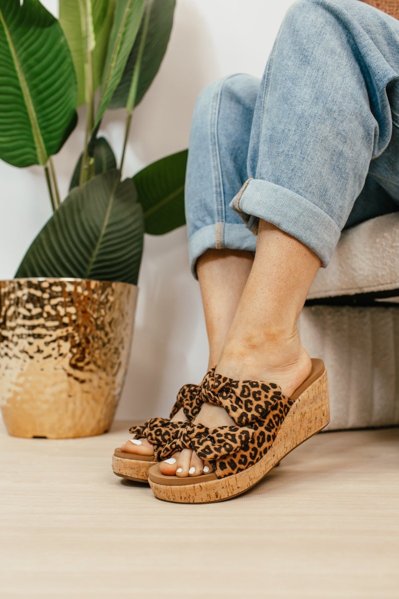Corky's Leopard Bowed Up Sandals
