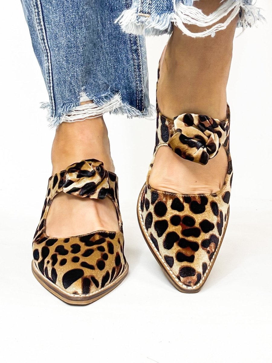 Corky's Leopard Velvet Knot Gonna Happen Shoes - Macoma Boutique302 Wedges & Heels