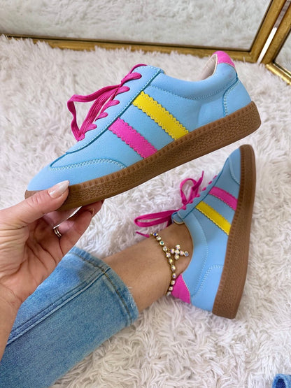 Corky's Light Blue Heads Up Sneakers - Macoma Boutique301 Sneakers