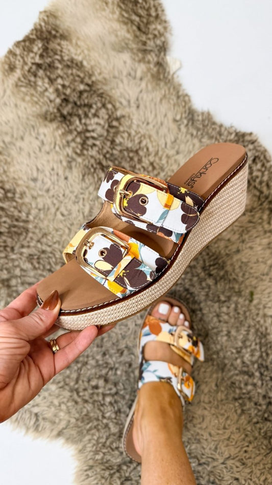Corky's Natural Hibiscus Manifest Wedges - Macoma Boutique302 Wedges & Heels