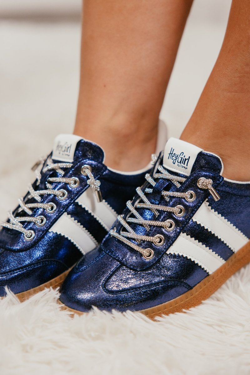 Corky's Navy Metallic Heads Up Sneakers - Macoma Boutique301 Sneakers