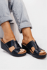 Corky's Navy Pucker Up Sandals FINAL SALE - Macoma Boutique302 Wedges & Heels