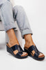 Corky's Navy Pucker Up Sandals FINAL SALE - Macoma Boutique302 Wedges & Heels