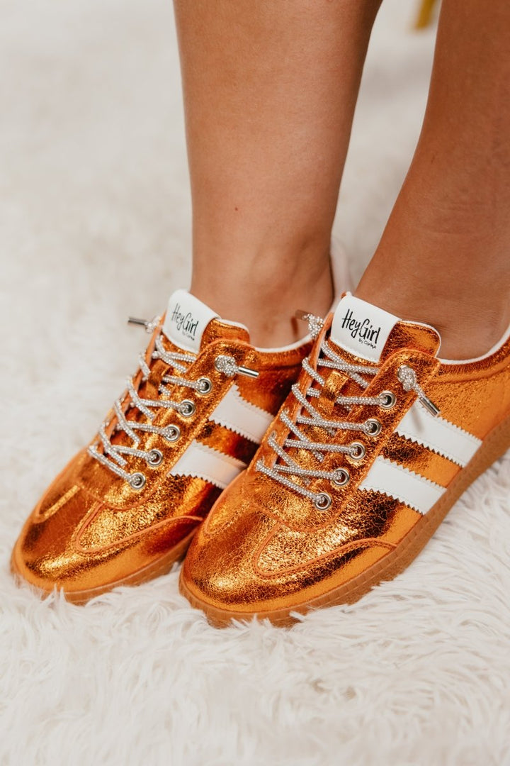 Corky's Orange Metallic Heads Up Sneakers - Macoma Boutique301 Sneakers