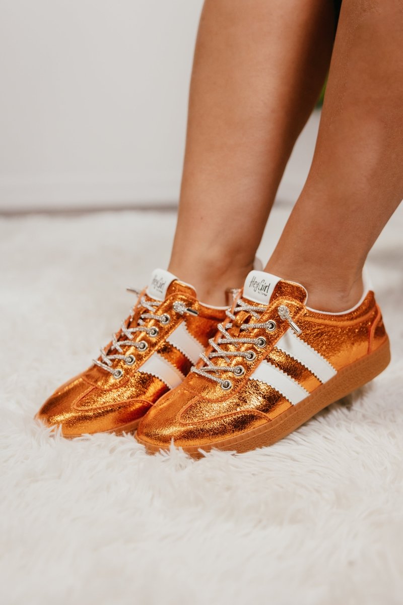 Corky's Orange Metallic Heads Up Sneakers - Macoma Boutique301 Sneakers