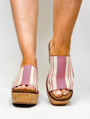 Corky's Pink Natural Stripe 2 Mugshot Shoes - Macoma Boutique302 Wedges & Heels