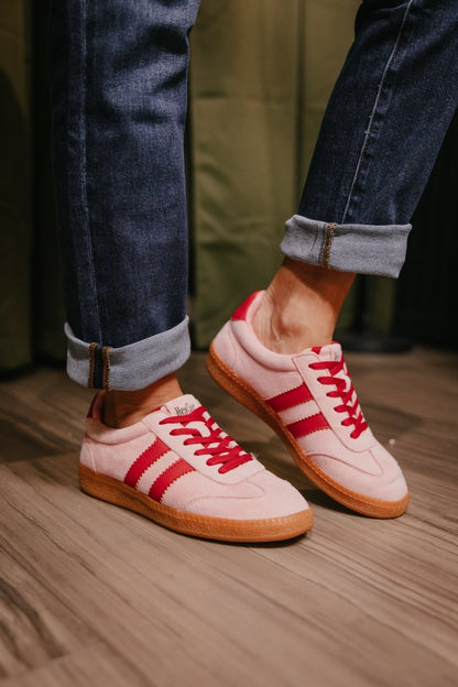 Corky's Pink Red Combo Heads Up Sneakers - Macoma Boutique301 Sneakers