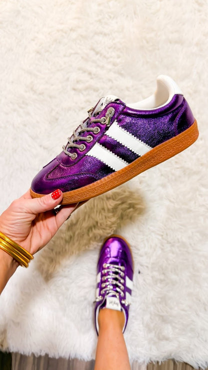 Corky's Purple Metallic Heads Up Sneakers - Macoma Boutique301 Sneakers