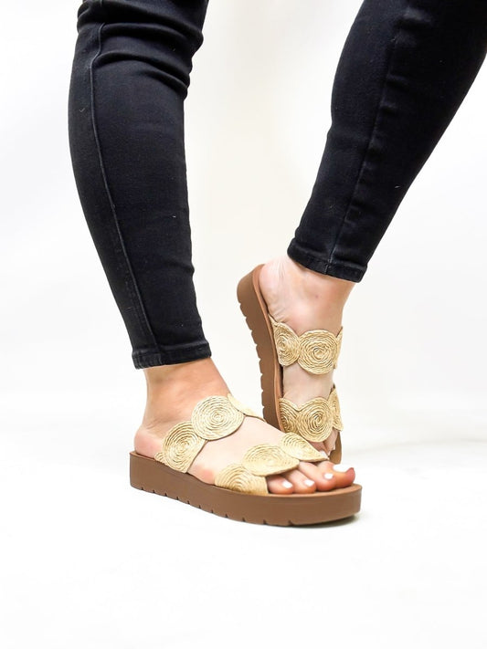 Corky's Raffia Cheers Beaches Sandals FINAL SALE - Macoma Boutique304 Sandals