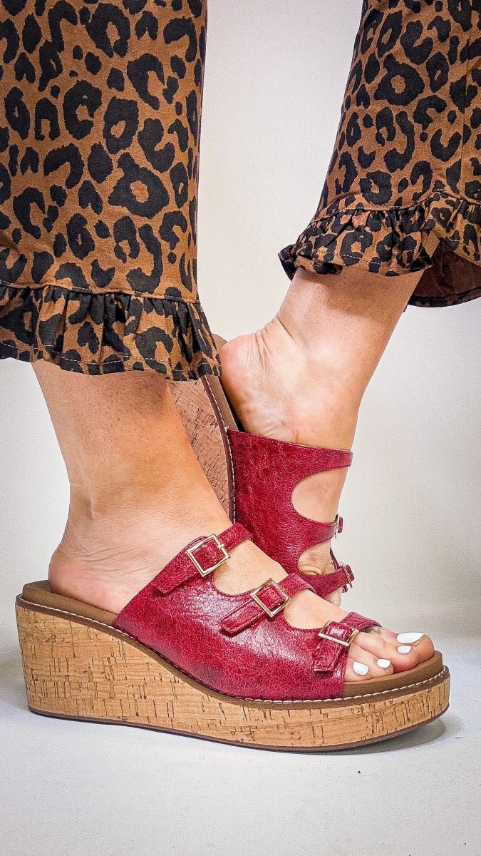 Corky's Red Crinkle Don't Mind Me Wedges - Macoma Boutique302 Wedges & Heels