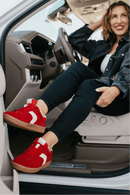 Corky's Red Faux Suede Spoiler Alert Sneakers - Macoma Boutique301 Sneakers