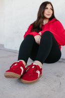 Corky's Red Faux Suede Spoiler Alert Sneakers - Macoma Boutique301 Sneakers