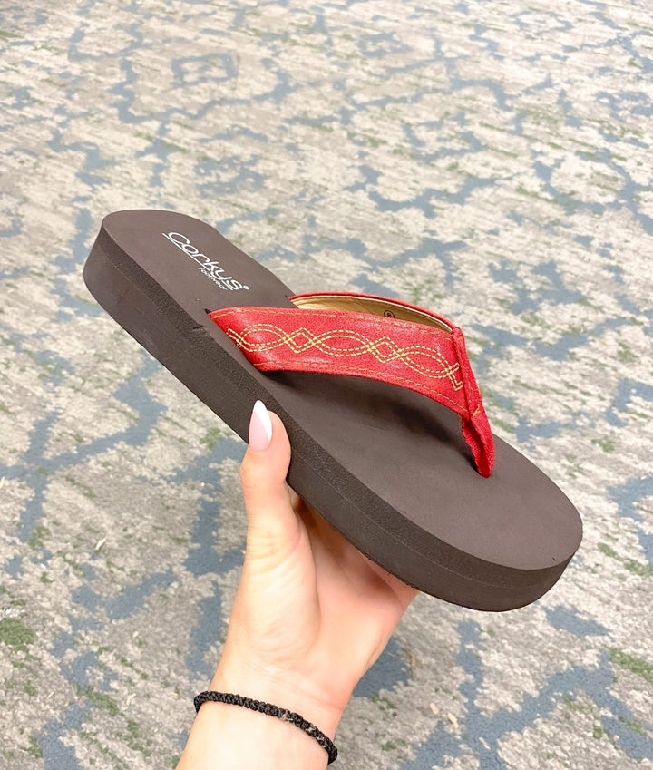 Corky's Red Overboard Sandals - Macoma Boutique304 Sandals