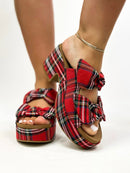 Corky's Red Plaid Put A Bow On It Heels - Macoma Boutique302 Wedges & Heels