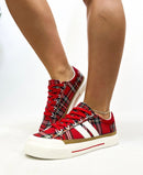 Corky's Red Plaid That's Her Sneakers - Macoma Boutique301 Sneakers