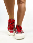 Corky's Red Plaid That's Her Sneakers - Macoma Boutique301 Sneakers