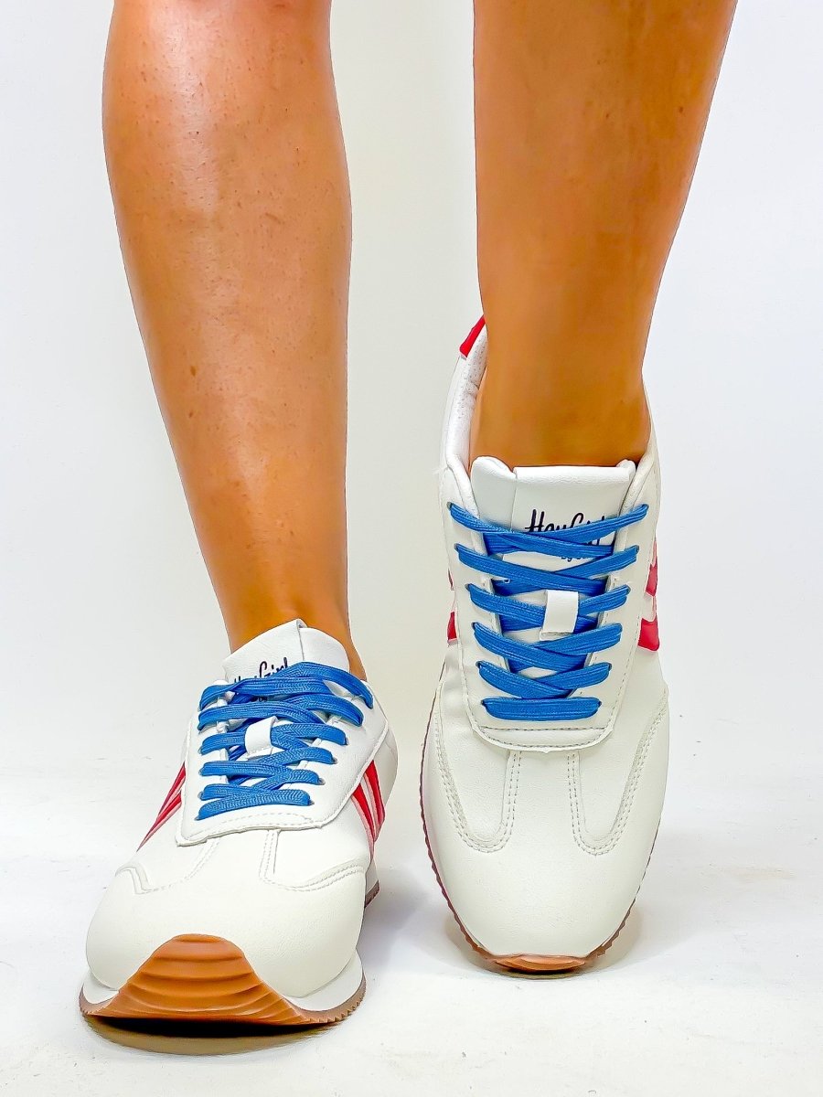 Corky's Red White Blue Kickoff Sneakers - Macoma Boutique301 Sneakers