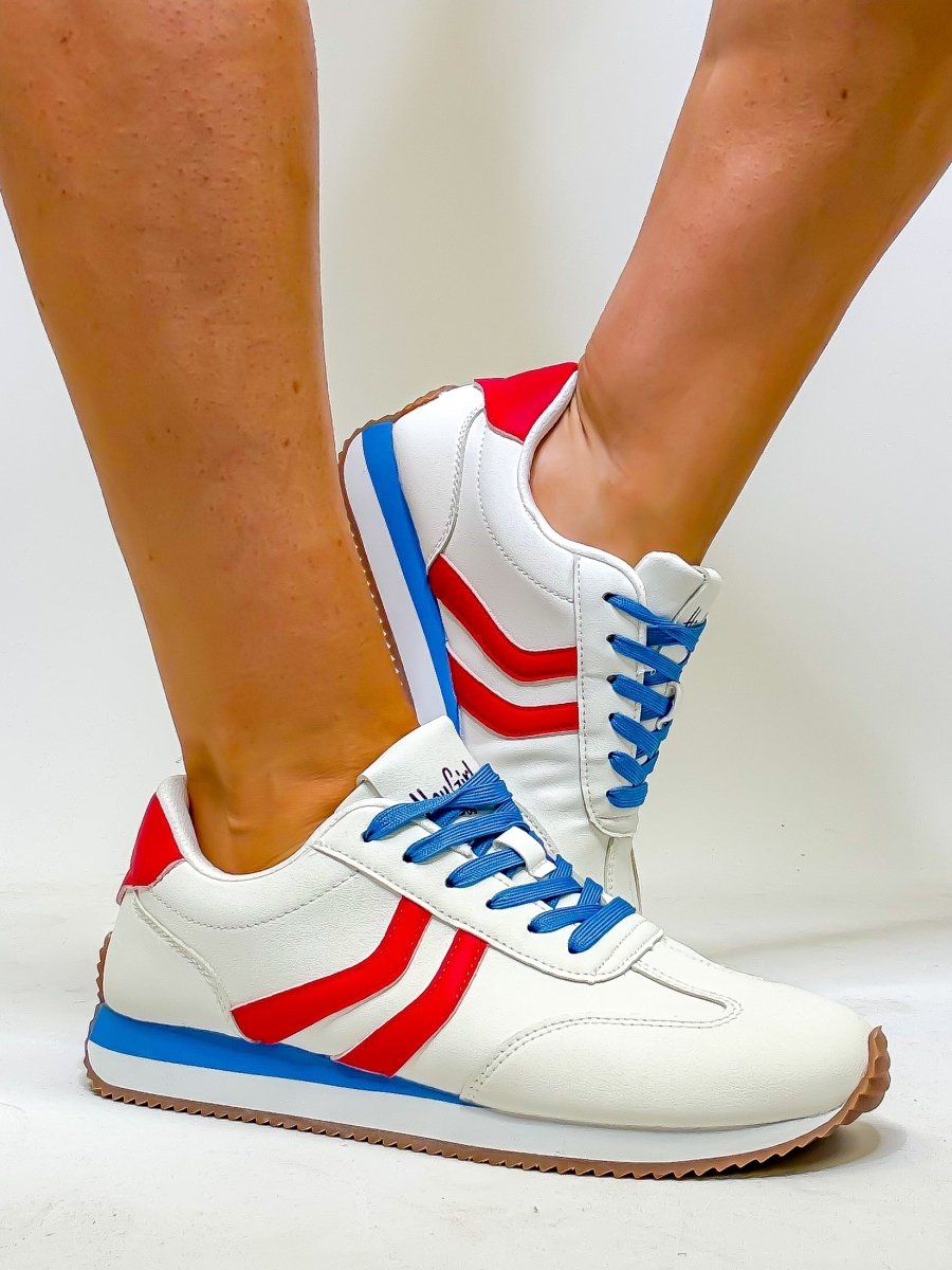 Corky's Red White Blue Kickoff Sneakers - Macoma Boutique301 Sneakers