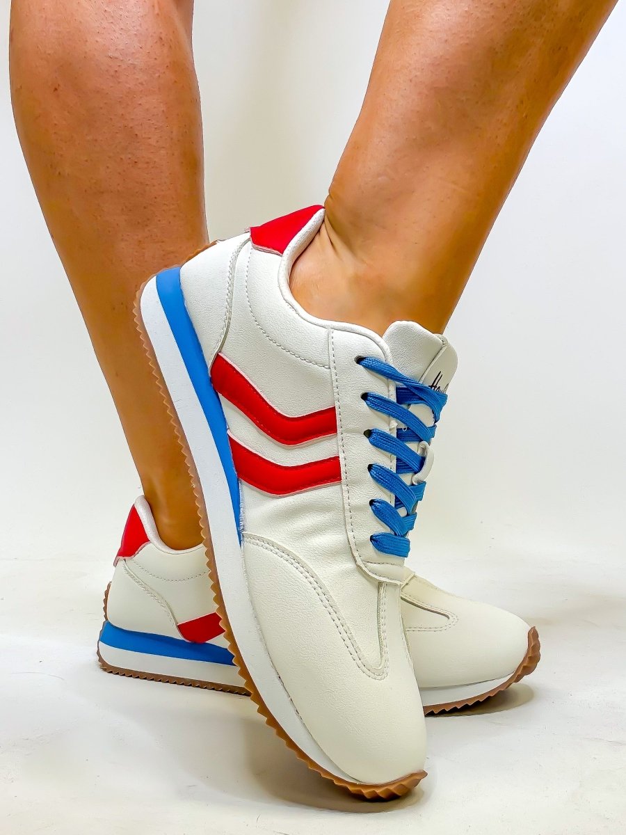 Corky's Red White Blue Kickoff Sneakers - Macoma Boutique301 Sneakers