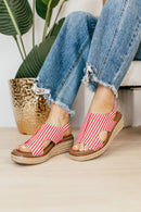 Corky's Red White Stripe Ready or Not Wedges FINAL SALE - Macoma Boutique302 Wedges & Heels