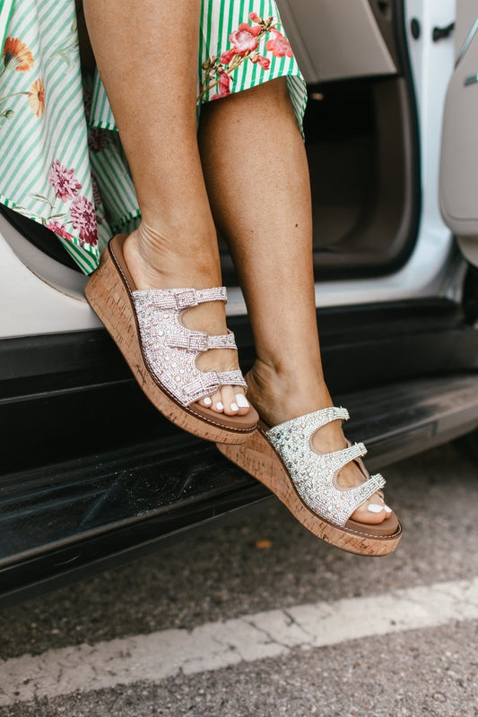 Corky's Rhinestone Don't Mind Me Wedges - Macoma Boutique302 Wedges & Heels