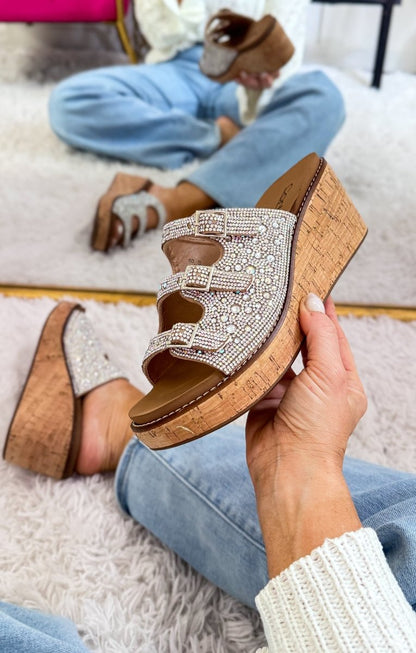 Corky's Rhinestone Don't Mind Me Wedges - Macoma Boutique302 Wedges & Heels