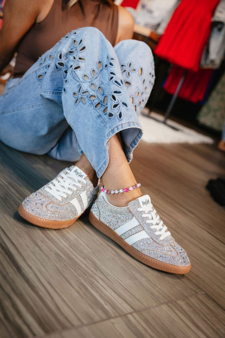 Corky's Rhinestone Heads Up Sneakers - Macoma Boutique301 Sneakers