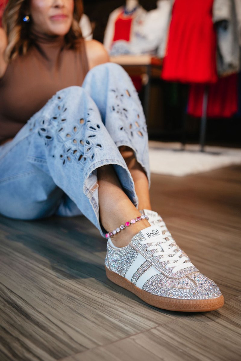 Corky's Rhinestone Heads Up Sneakers - Macoma Boutique301 Sneakers