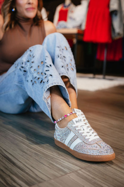 Corky's Rhinestone Heads Up Sneakers - Macoma Boutique301 Sneakers