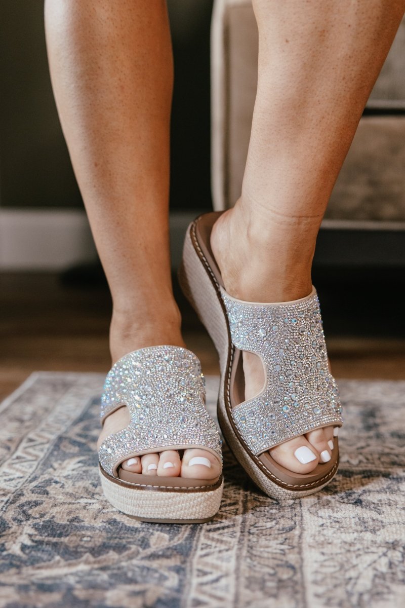 Corky's Rhinestone Kiss N Tell Wedges - Macoma Boutique302 Wedges & Heels