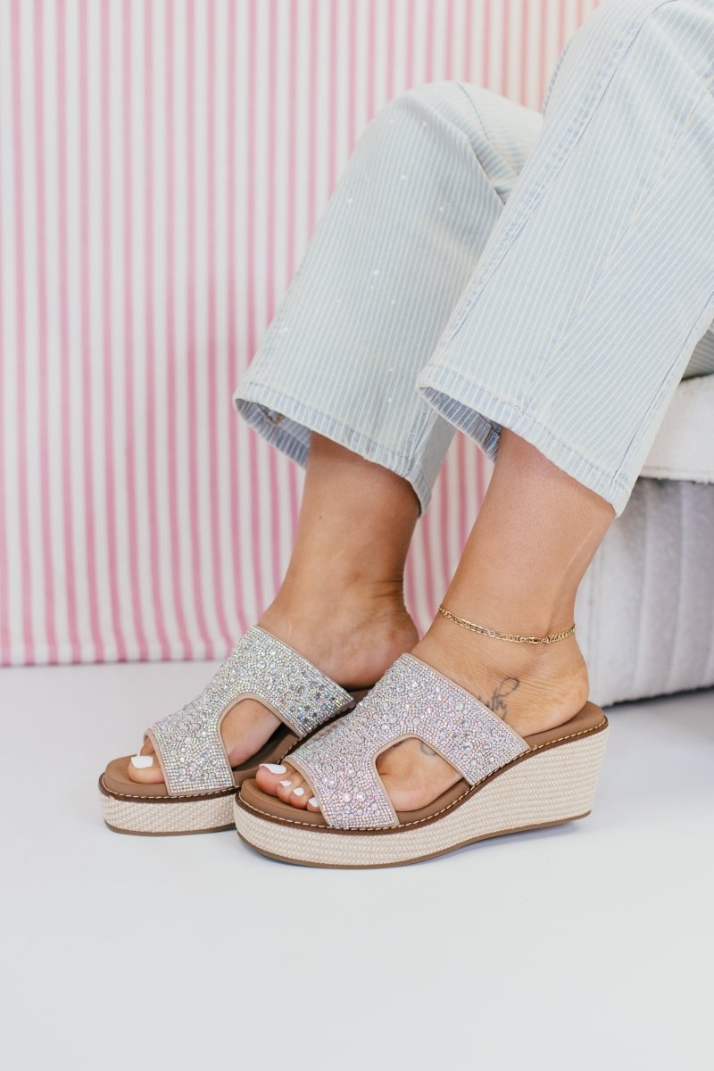 Corky's Rhinestone Kiss N Tell Wedges - Macoma Boutique302 Wedges & Heels