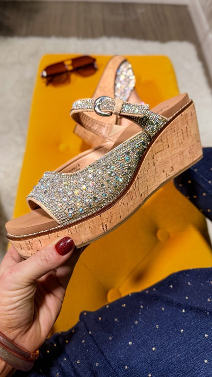 Corky's Rhinestone Treat Yourself Wedges - Macoma Boutique302 Wedges & Heels