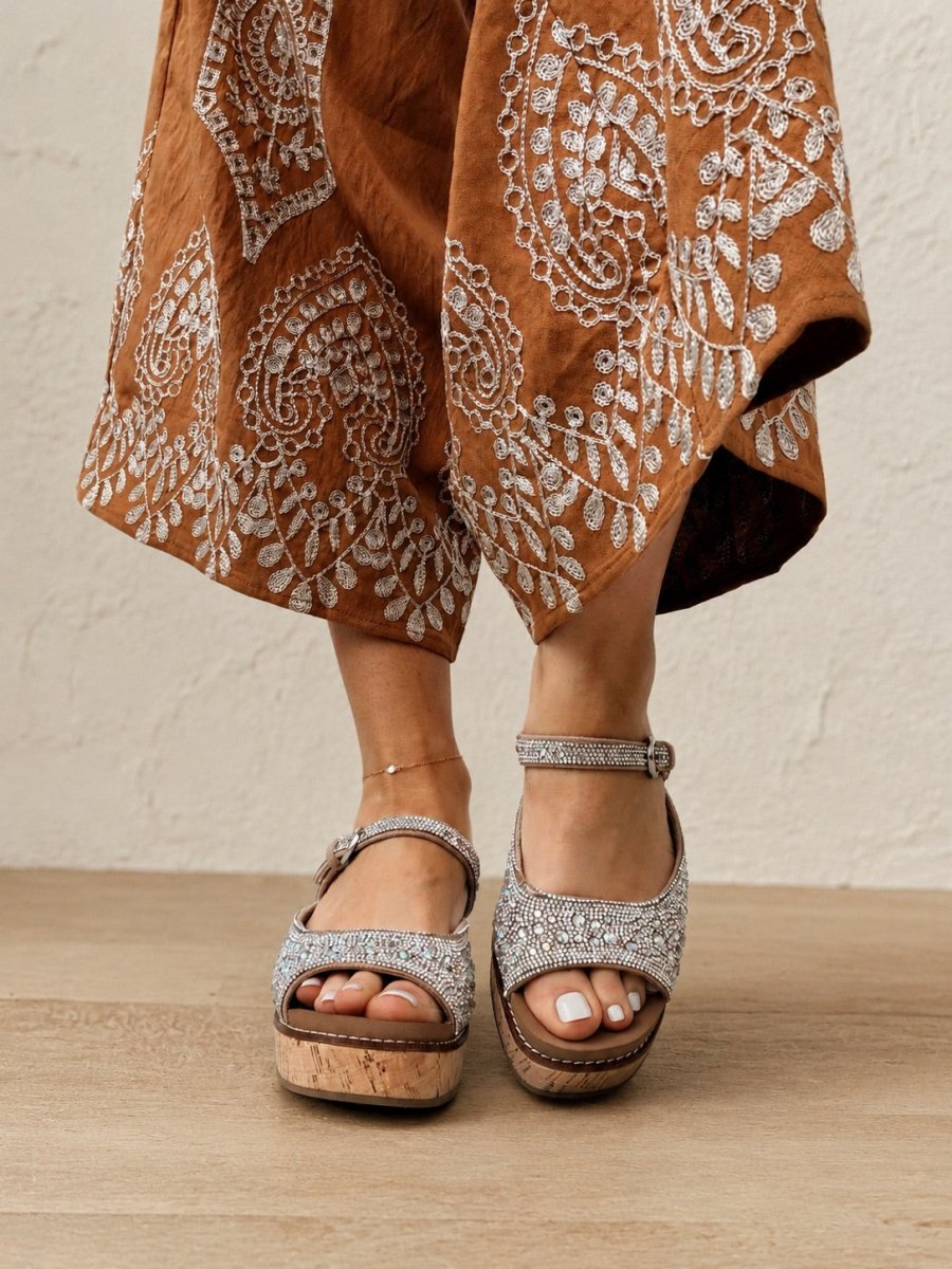 Corky's Rhinestone Treat Yourself Wedges - Macoma Boutique302 Wedges & Heels