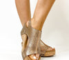 Corky's Rose Gold Crackle Carley Sandals - Macoma Boutique302 Wedges & Heels
