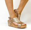 Corky's Rose Gold Crackle Carley Sandals - Macoma Boutique302 Wedges & Heels