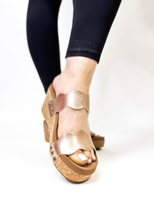 Corky's Rose Gold Obviously Sandals - Macoma Boutique302 Wedges & Heels