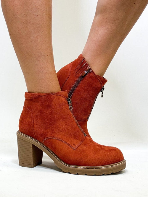 Corky's Rust Faux Suede Graham Cracker Boots - Macoma Boutique303 Mules & Boots