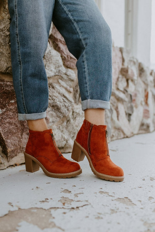 Corky's Rust Faux Suede Graham Cracker Boots - Macoma Boutique303 Mules & Boots