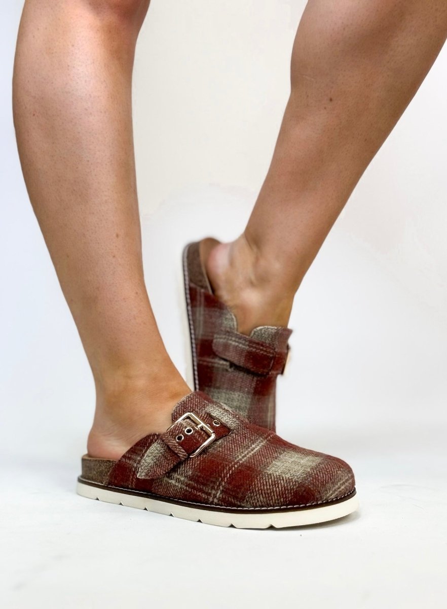 Corky's Rust Plaid Day Dream Shoes - Macoma Boutique303 Mules & Boots