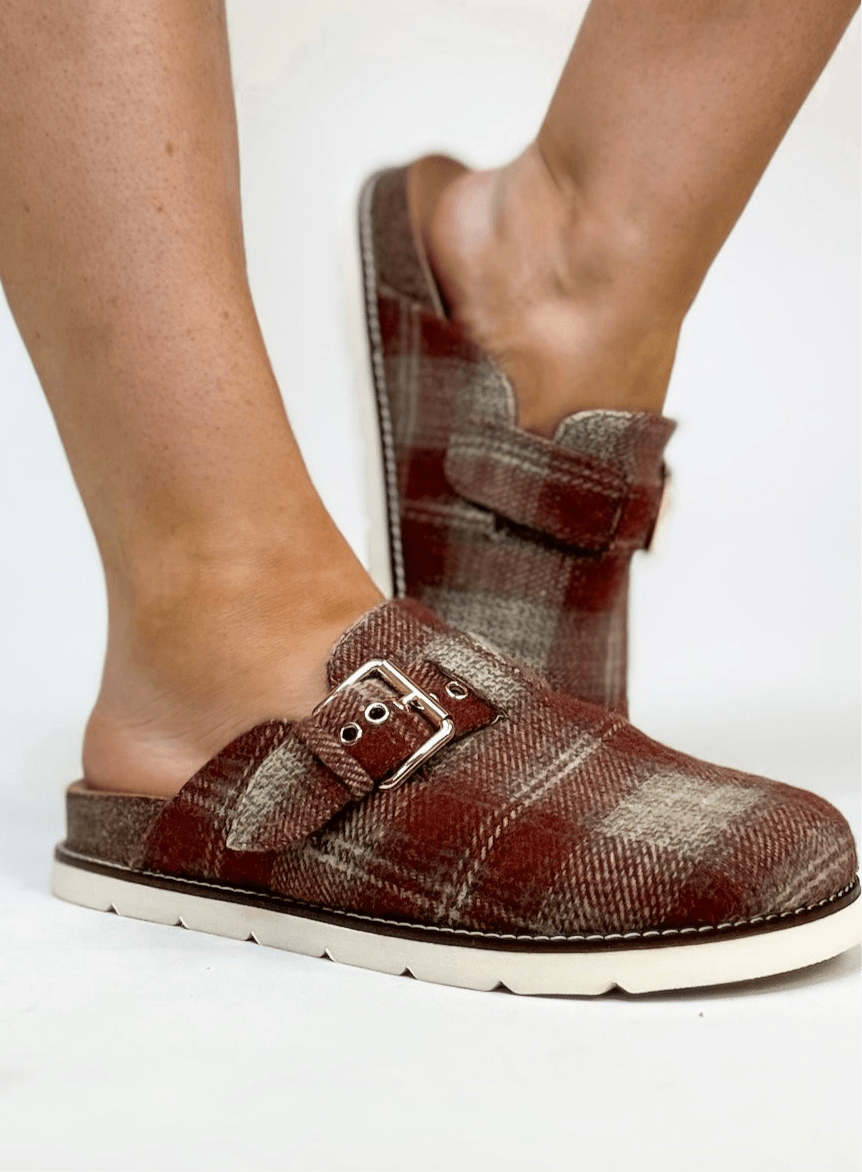 Corky's Rust Plaid Day Dream Shoes - Macoma Boutique303 Mules & Boots