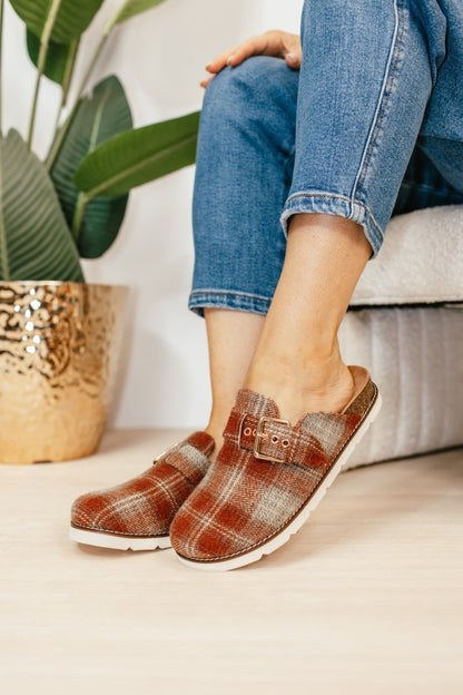 Corky's Rust Plaid Day Dream Shoes - Macoma Boutique303 Mules & Boots