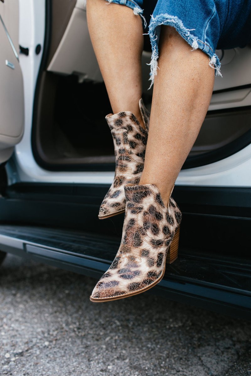 Corky's Sand Cracked Leopard Smoke Show Boots - Macoma Boutique303 Mules & Boots