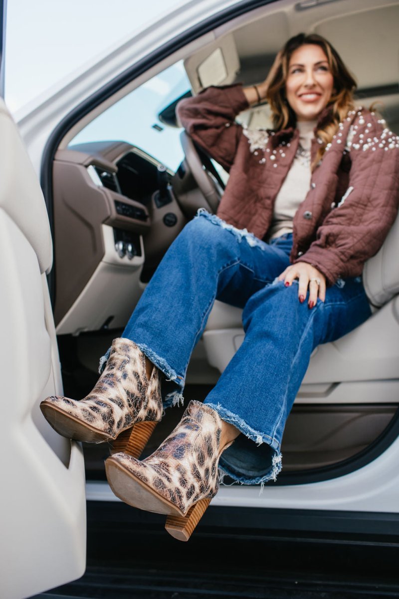 Corky's Sand Cracked Leopard Smoke Show Boots - Macoma Boutique303 Mules & Boots