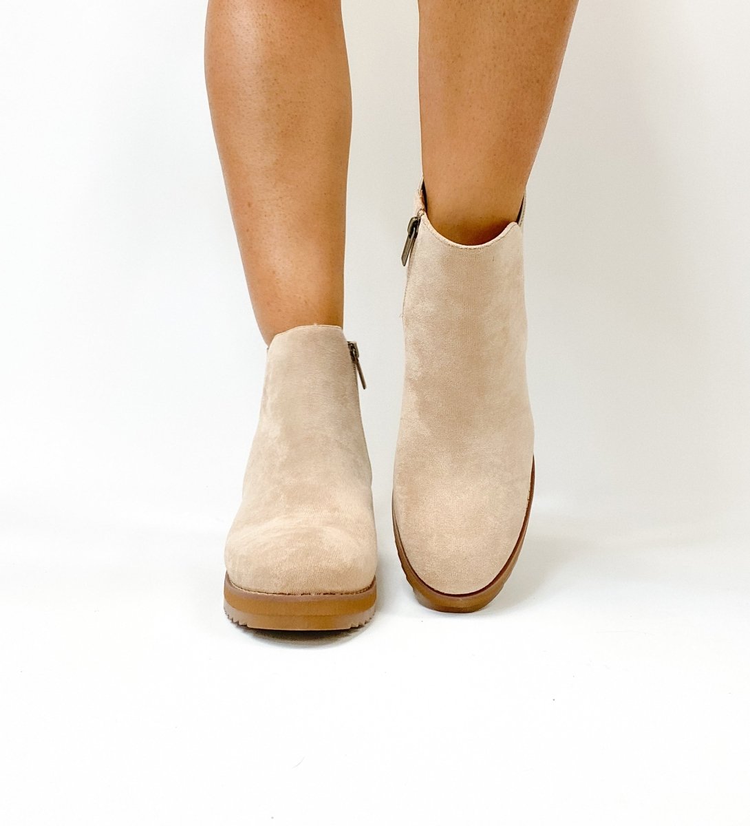 Corky's Sand Faux Suede Apple Sauced Boots - Macoma Boutique303 Mules & Boots
