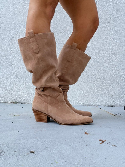 Corky's Sand Faux Suede City Slicker Boots - Macoma Boutique303 Mules & Boots