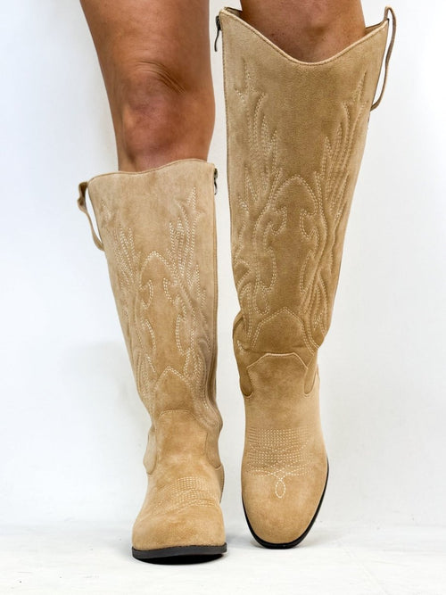 Corky's Sand Faux Suede Howdy Hunny Boots - Macoma Boutique303 Mules & Boots