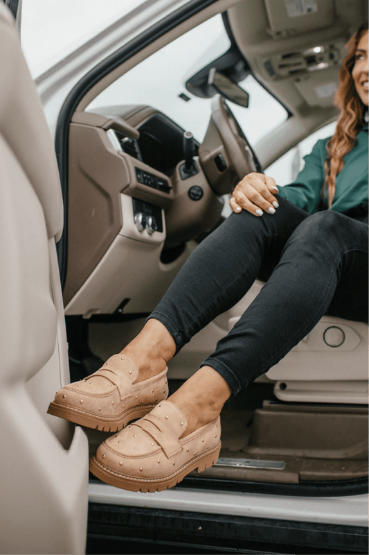 Corky's Sand Faux Suede Stud Muffin Shoes - Macoma Boutique305 Flats